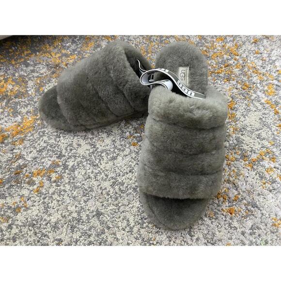 Ugg Fluff Yeah Slide Burnt Olive Sz 11 - Picture 2 of 7